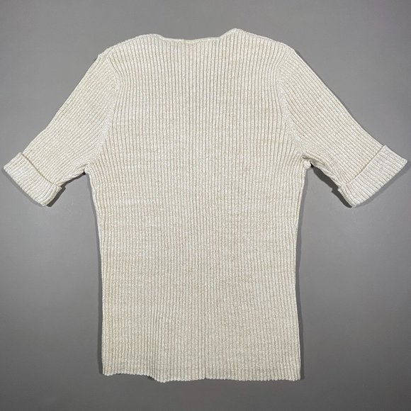 Kathie Lee Collection Top with Gold Sparkles Ribbed Stretch Ladies Small‎ 4/6 - Picture 8 of 10